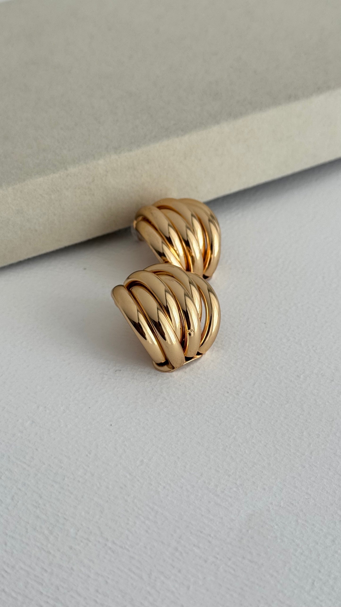 Geometrik Çoklu Tasarım Gold Küpe