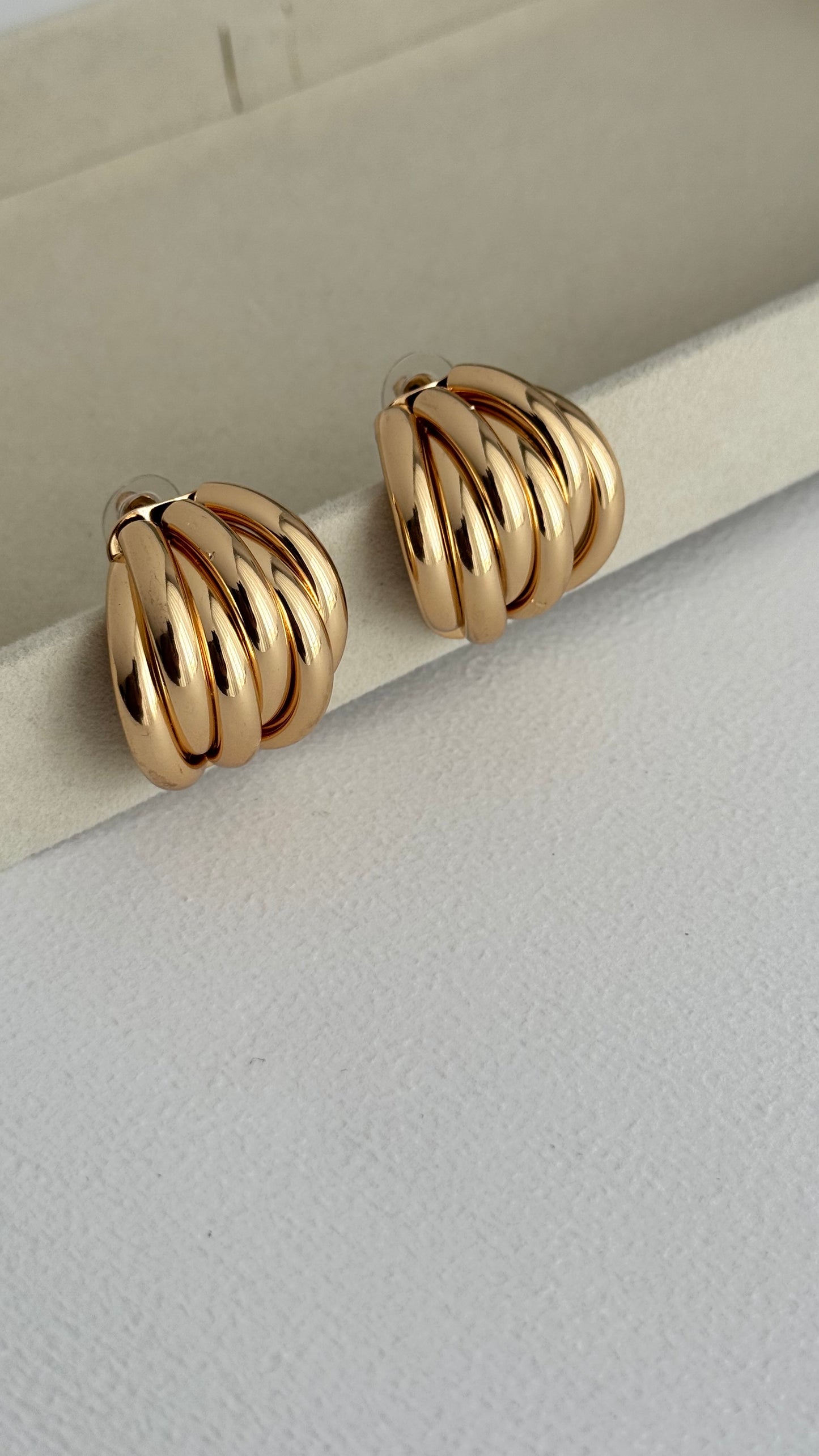 Geometrik Çoklu Tasarım Gold Küpe