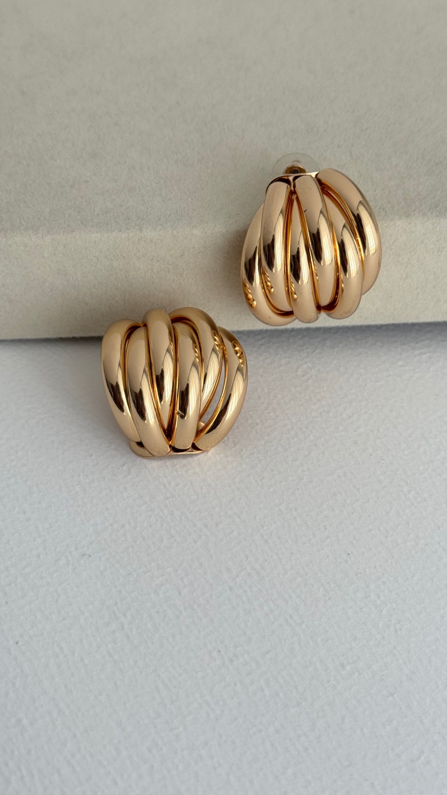 Geometrik Çoklu Tasarım Gold Küpe