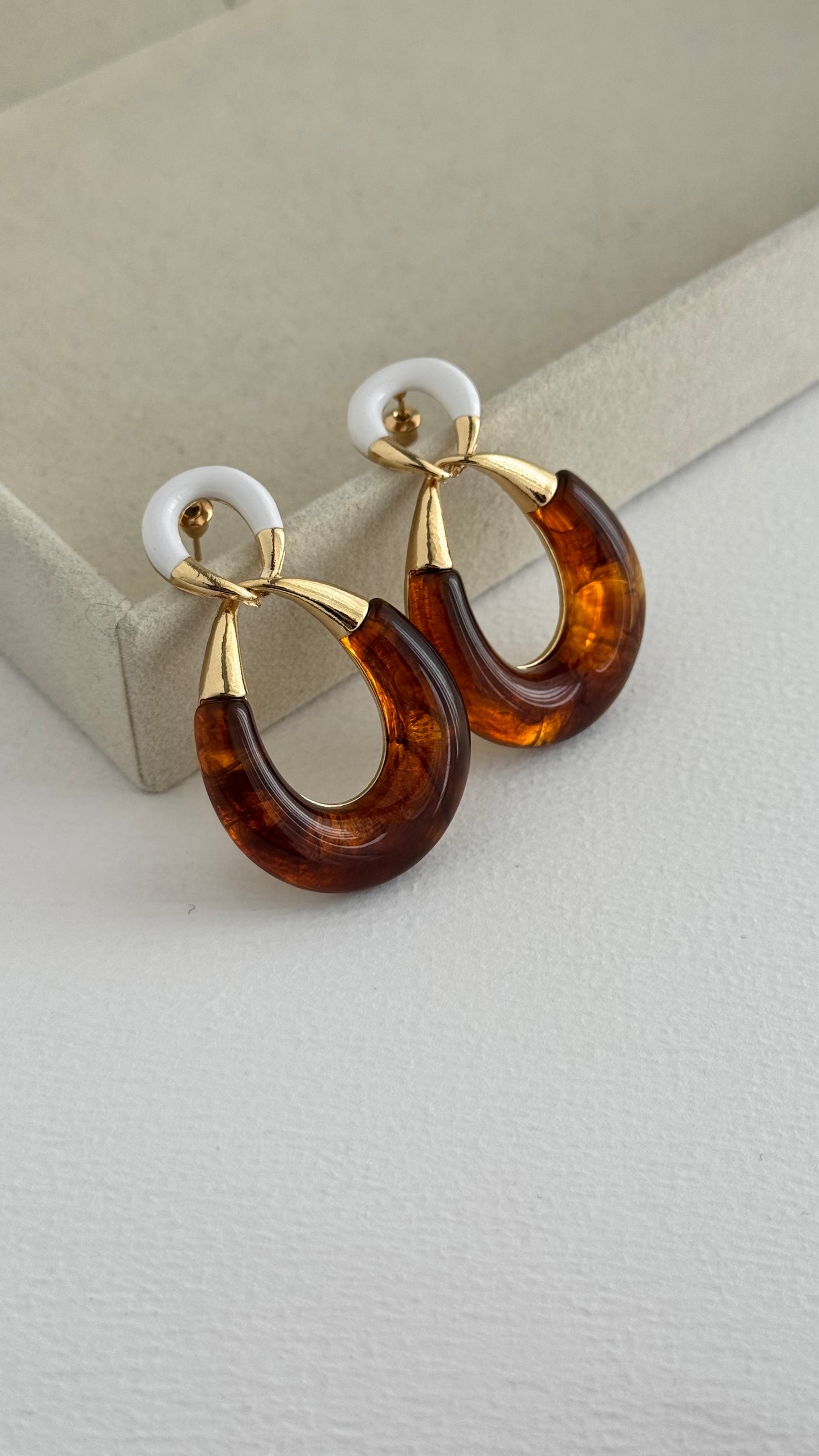 Özel Seri Kahve ve Gold Tasarım Küpe