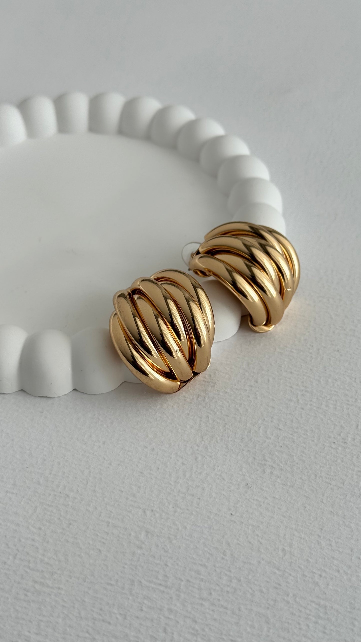 Geometrik Çoklu Tasarım Gold Küpe