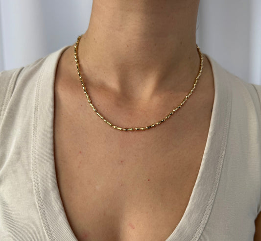 Silindir Gold Zincir Kolye