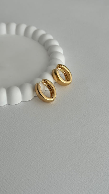 Oval Tasarım Gold Küpe
