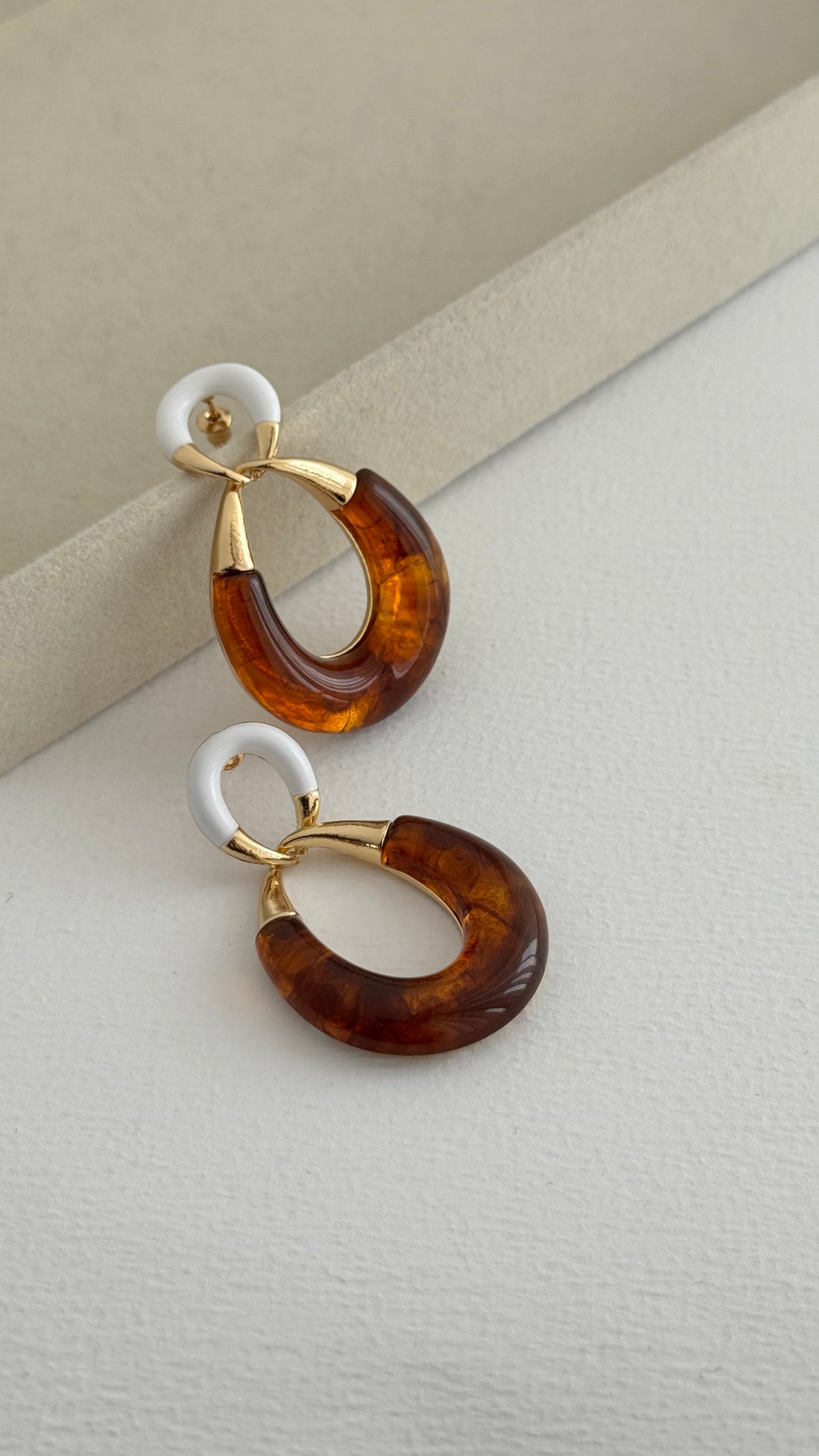 Özel Seri Kahve ve Gold Tasarım Küpe