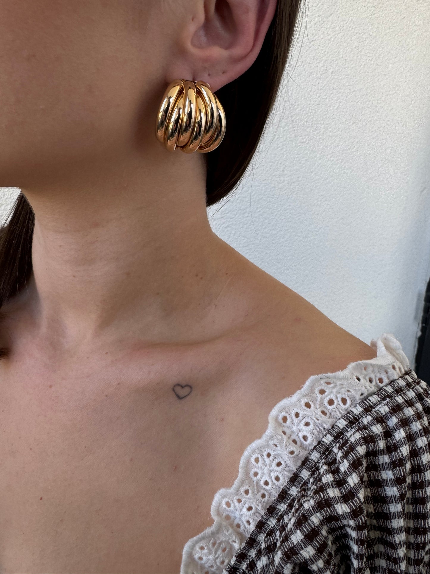 Geometrik Çoklu Tasarım Gold Küpe