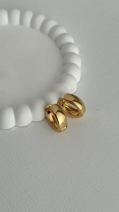 Oval Tasarım Gold Küpe