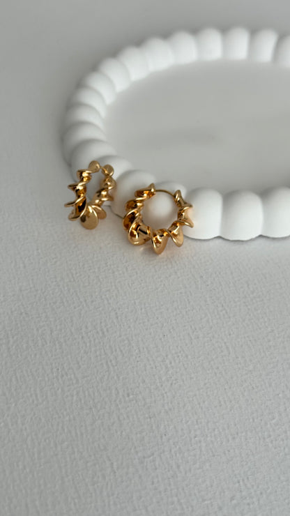 Özel Seri Burgu Tasarım Gold Küpe