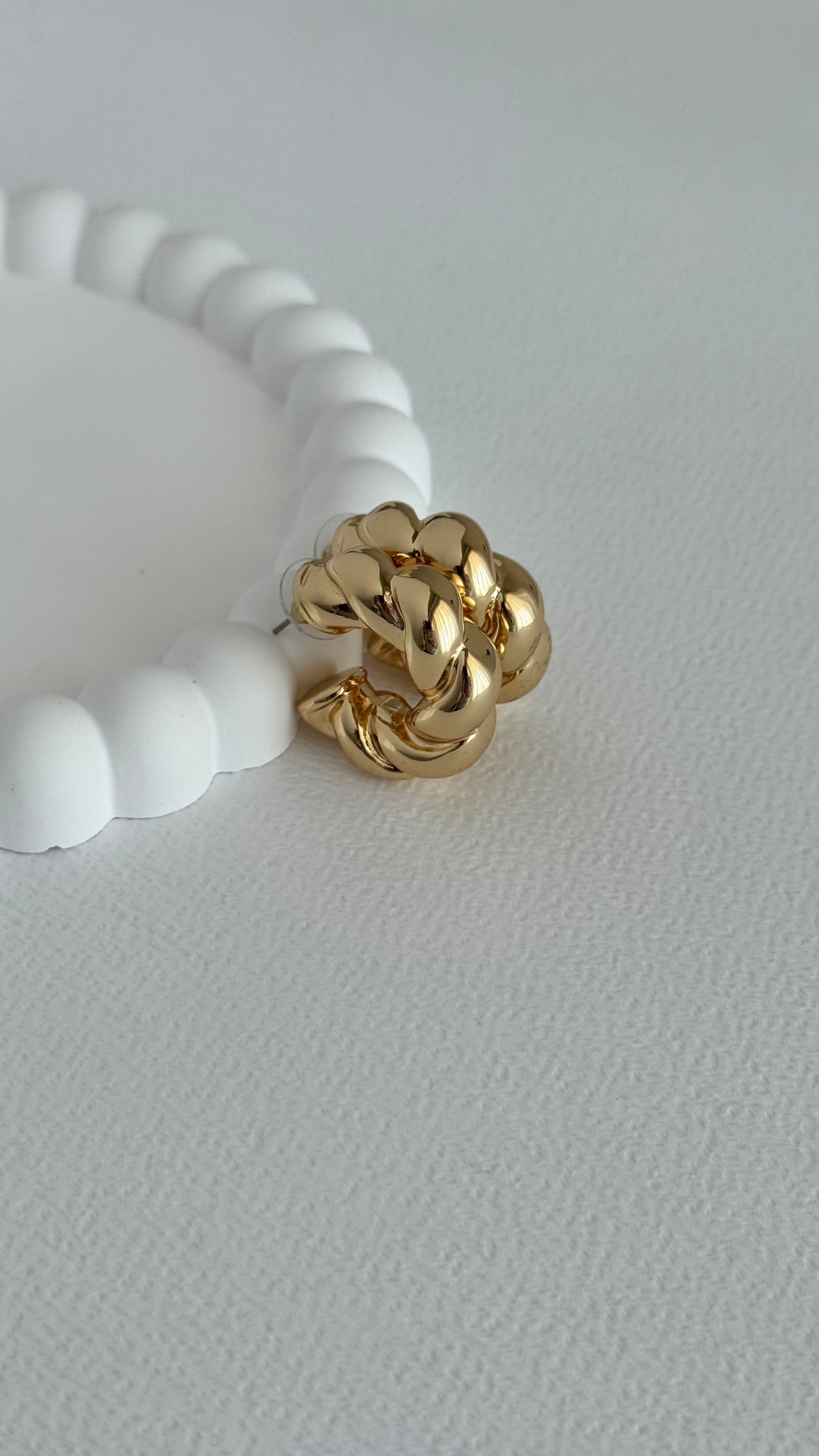 Kalın Burgu Tasarım Gold Küpe