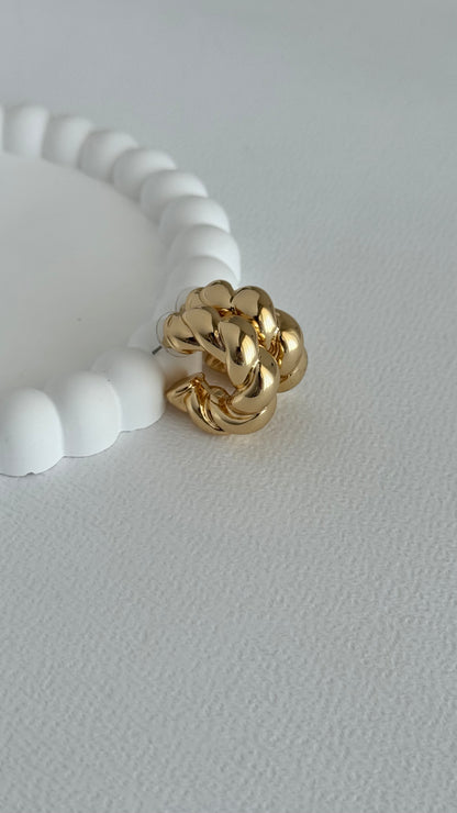 Kalın Burgu Tasarım Gold Küpe